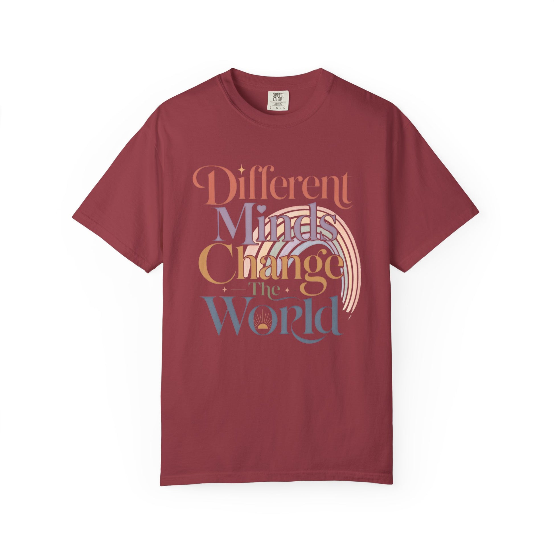 Different Minds Change the World T-Shirt — Inspirational Retro Typography Tee image