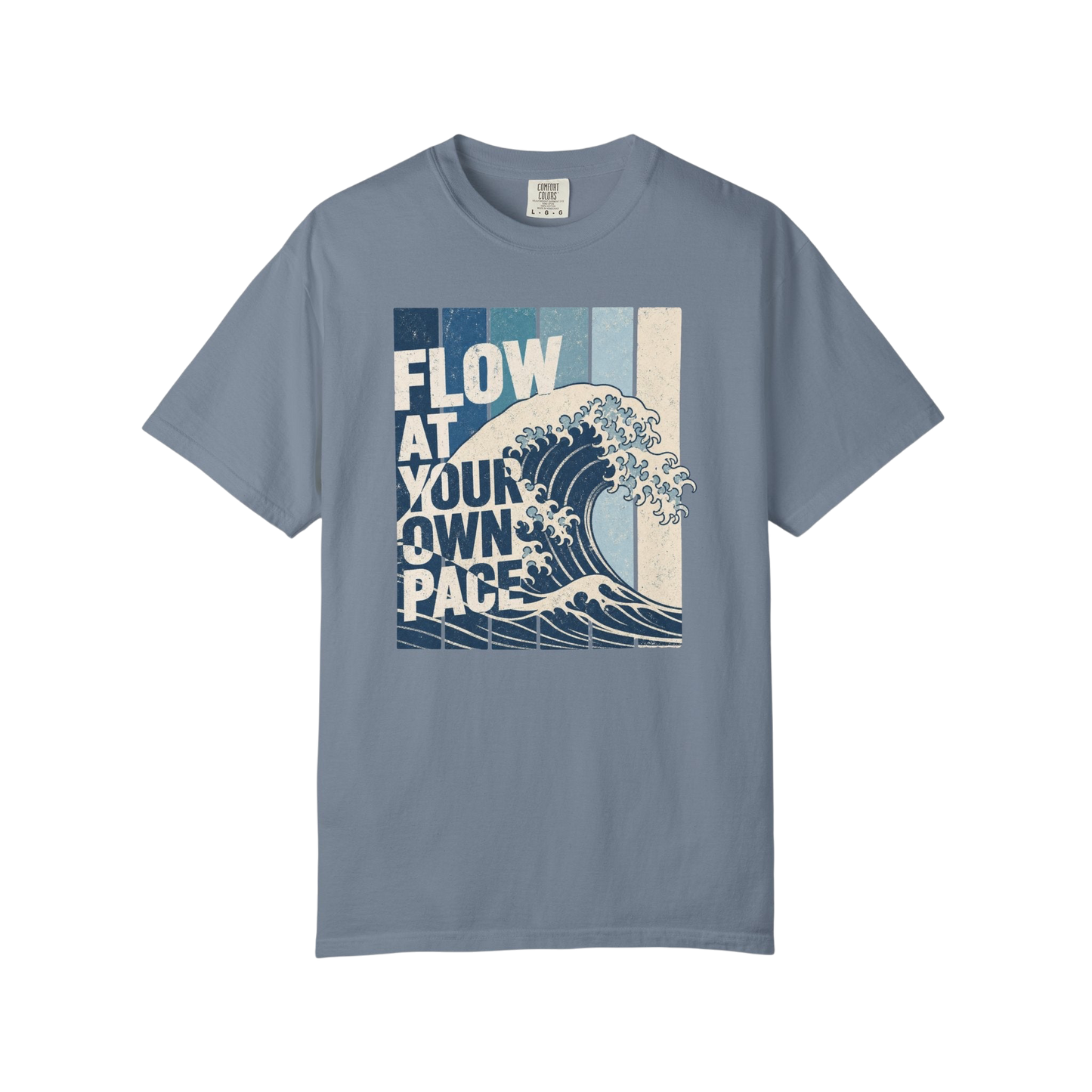 Flow at Your Own Pace T-Shirt — Vintage Surf Wave Graphic Tee