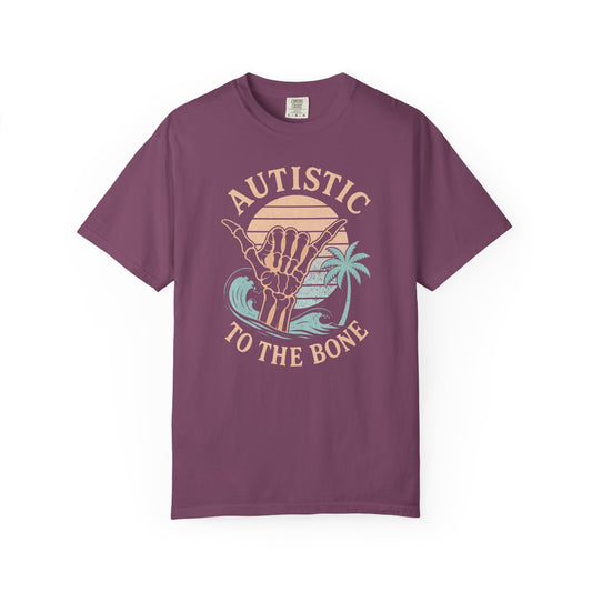 Autistic to the Bone T-Shirt — Retro Beach Skeleton Graphic Tee