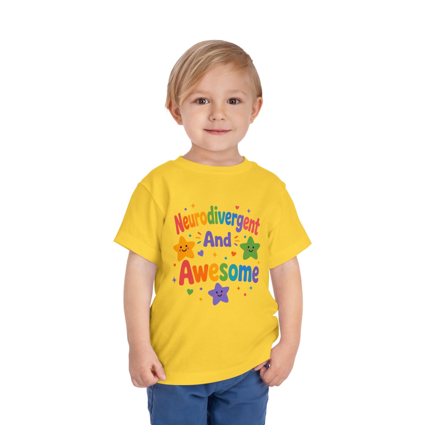 Neurodivergent and Awesome Toddler Tee — Colorful Pride Kids Shirt image 14
