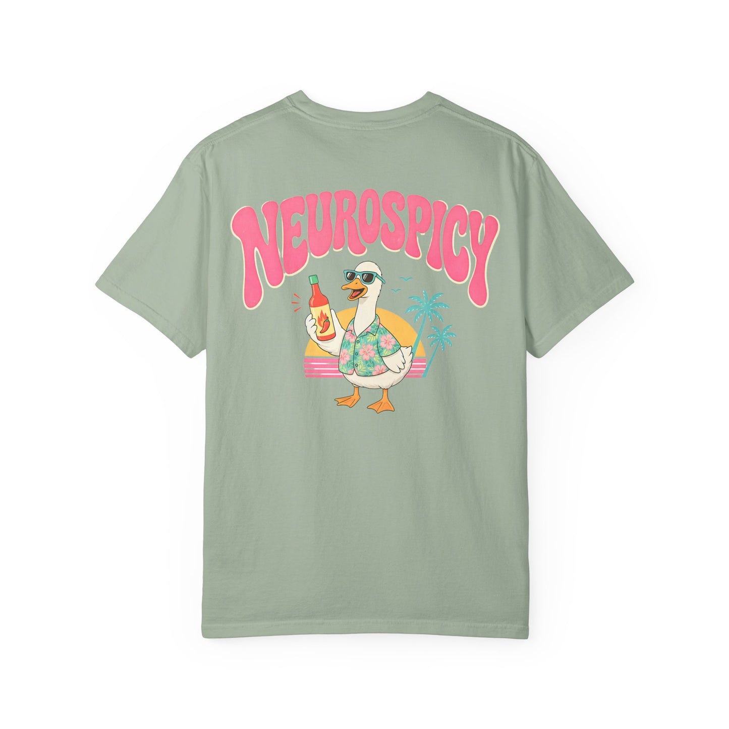 Neurospicy Silly Goose Tee — Retro Beach Graphic T-Shirt