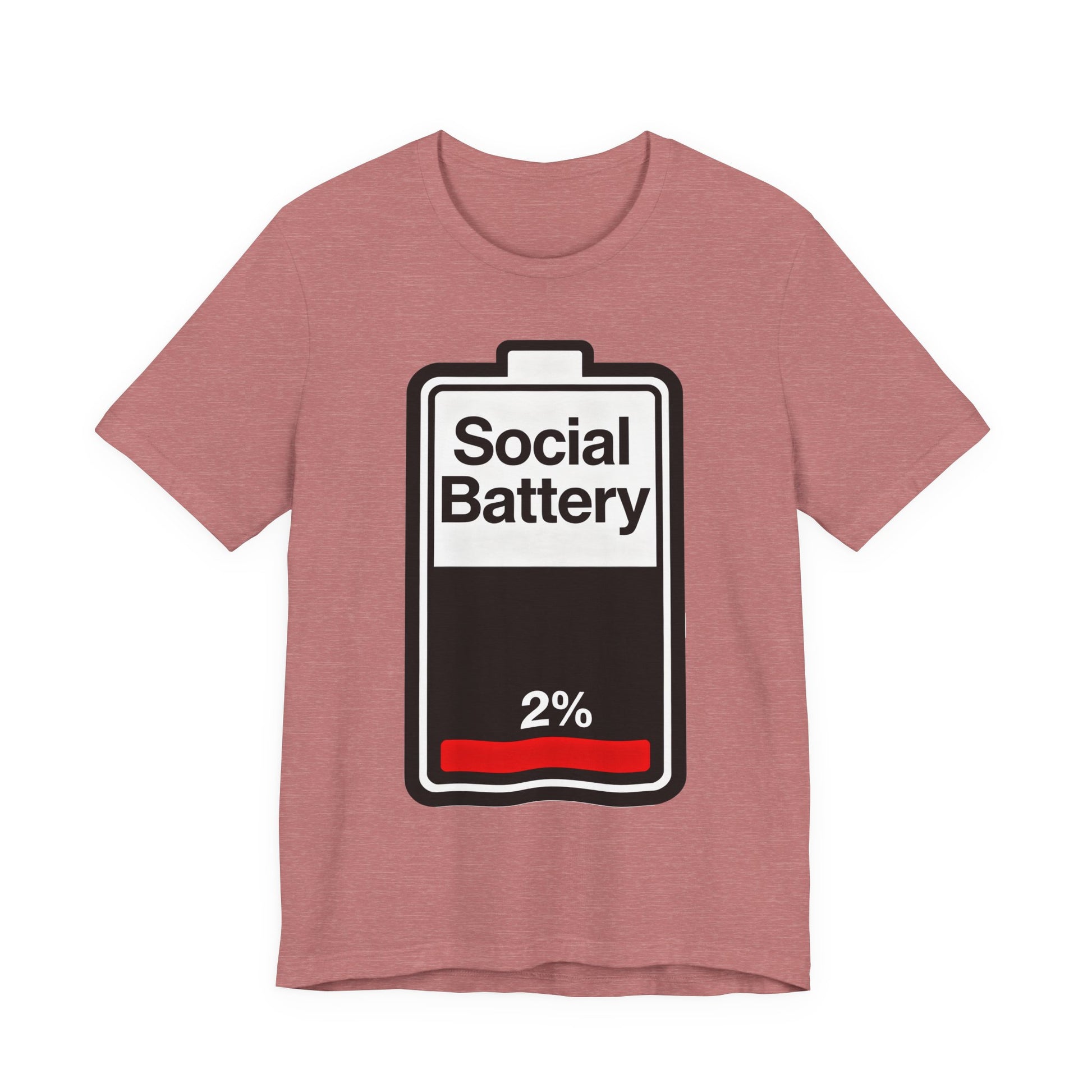 Social Battery 2% T-Shirt — Funny Introvert Low Energy Tee image