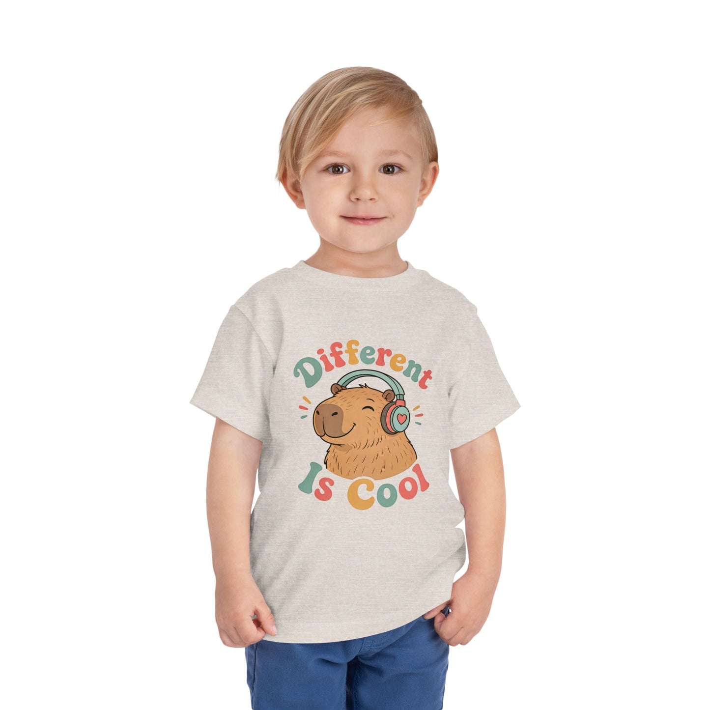 Toddler Tee — 'Different Is Cool' Capybara Graphic Kids Shirt image 10