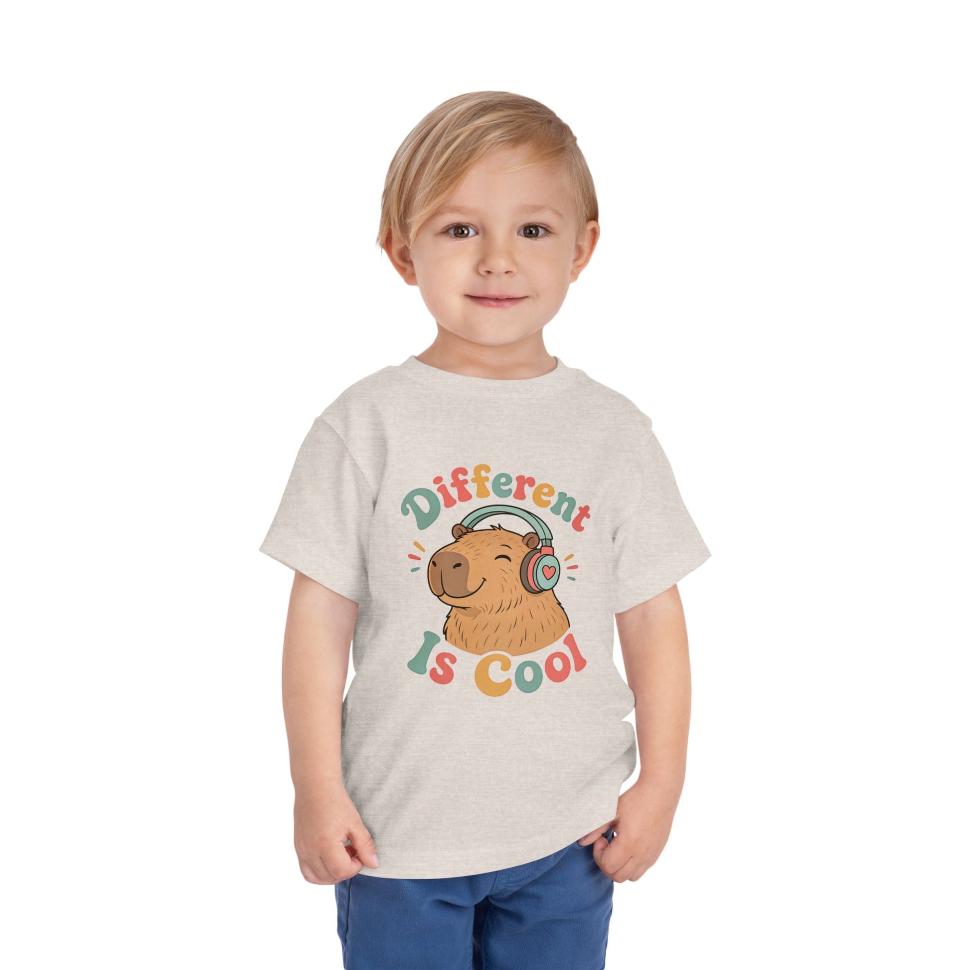 Toddler Tee — 'Different Is Cool' Capybara Graphic Kids Shirt image 10