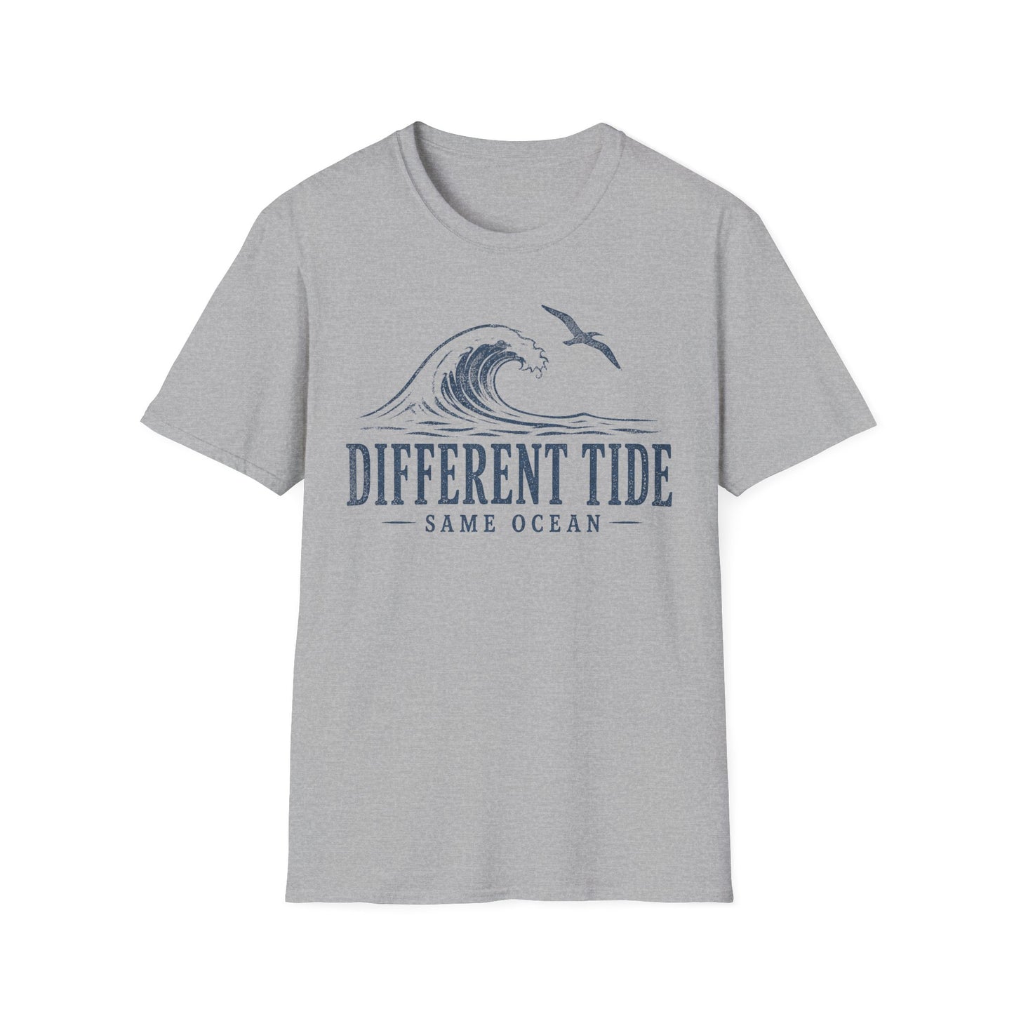 Different Tide Wave T-Shirt — 'Different Tide, Same Ocean' Coastal Graphic Tee