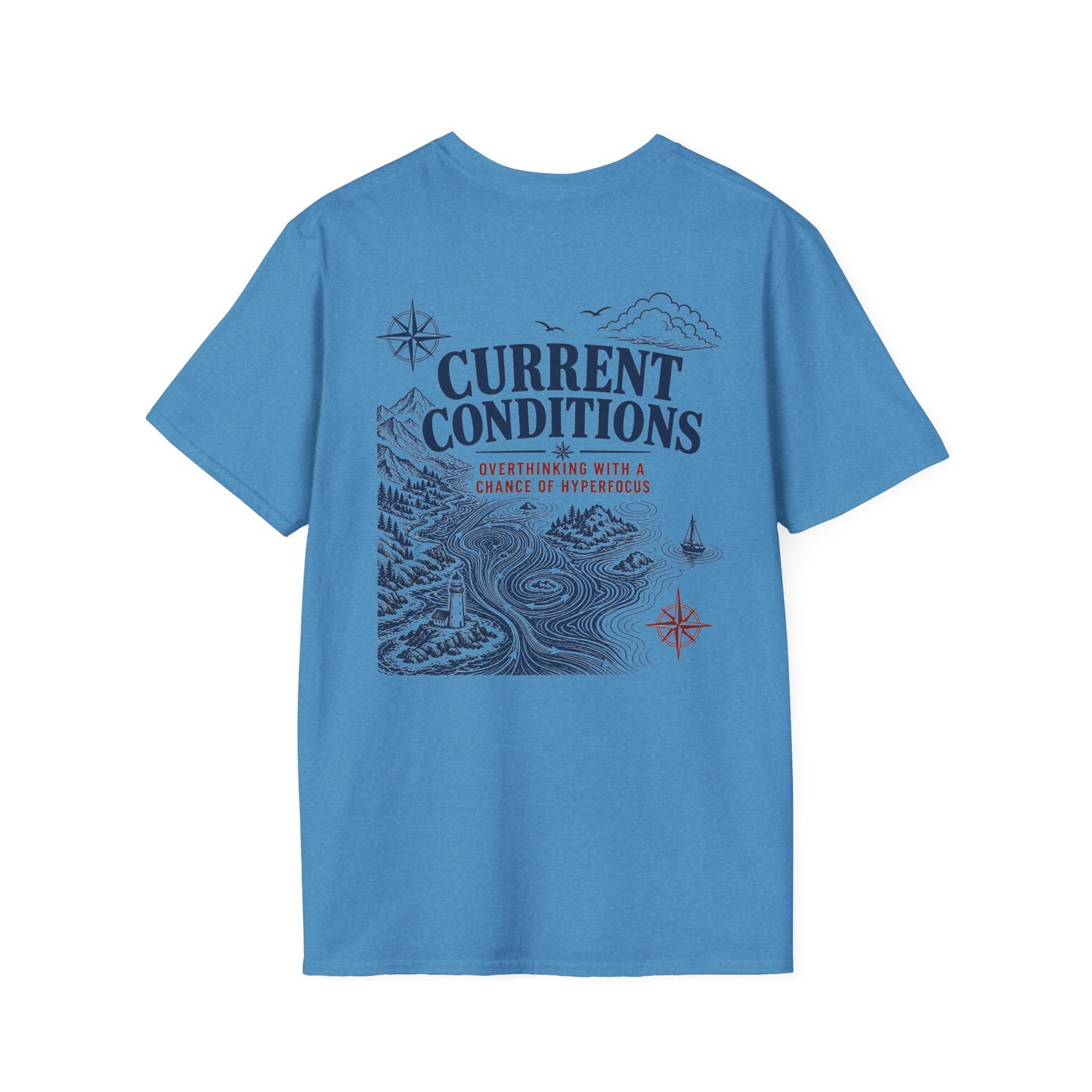 "Current Conditions" Nautical Lighthouse Compass Graphic T-Shirt