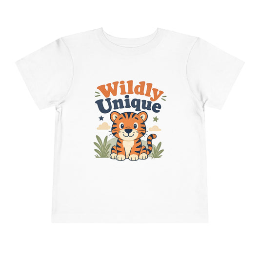 Toddler Tee — "Wildly Unique" Cute Tiger Graphic