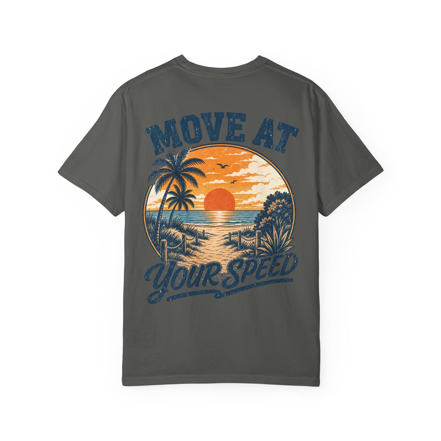 "Move At Your Speed" Retro Beach Sunset T-Shirt