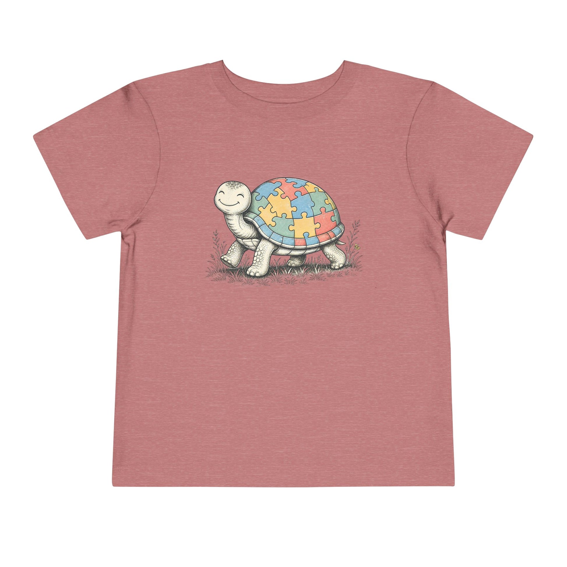 Autism Awareness Turtle Toddler Tee - Heather Mauve, 3T image