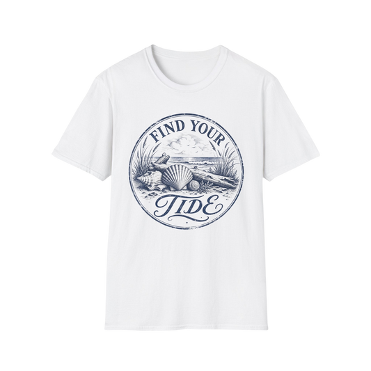 T-Shirt — "Find Your Tide" Beach Shell Graphic Tee