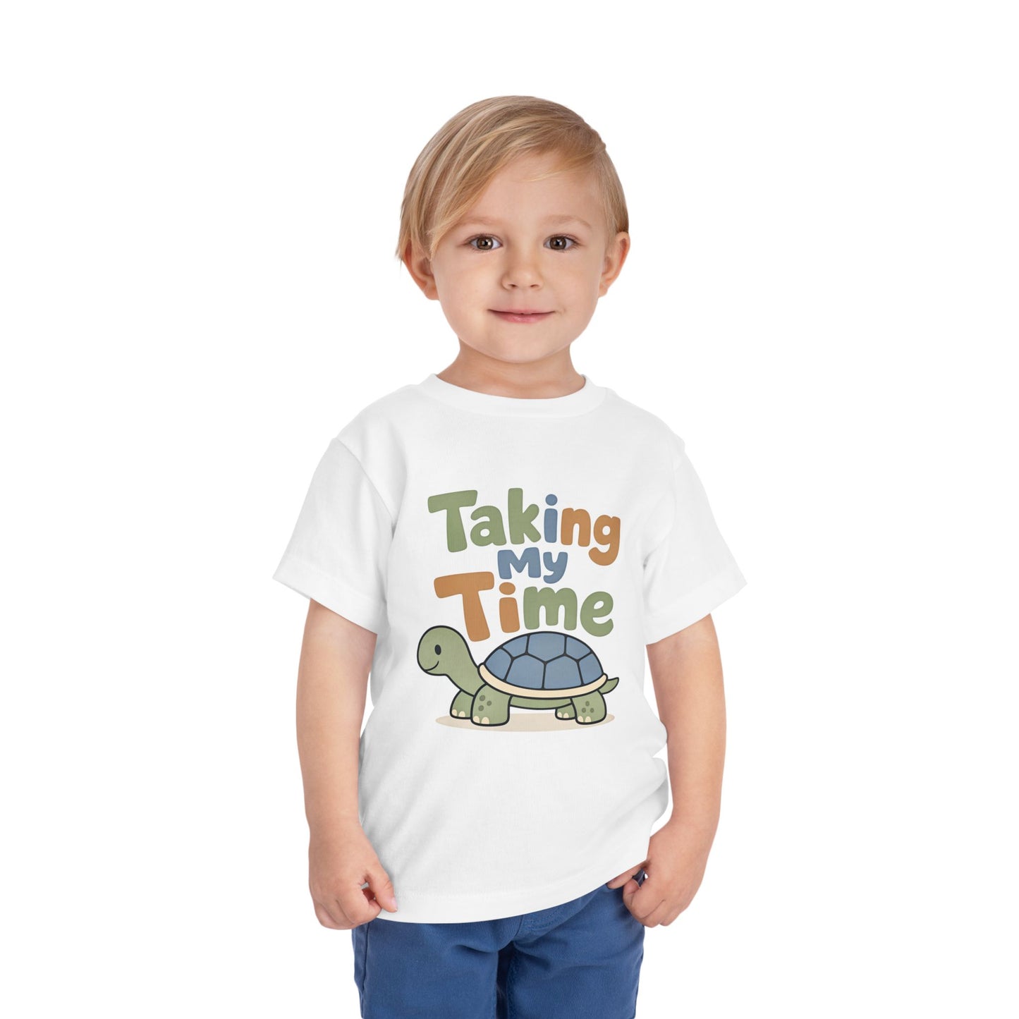 Toddler Tee — "Taking My Time" Turtle Cute Slow and Steady Kids Shirt image 1