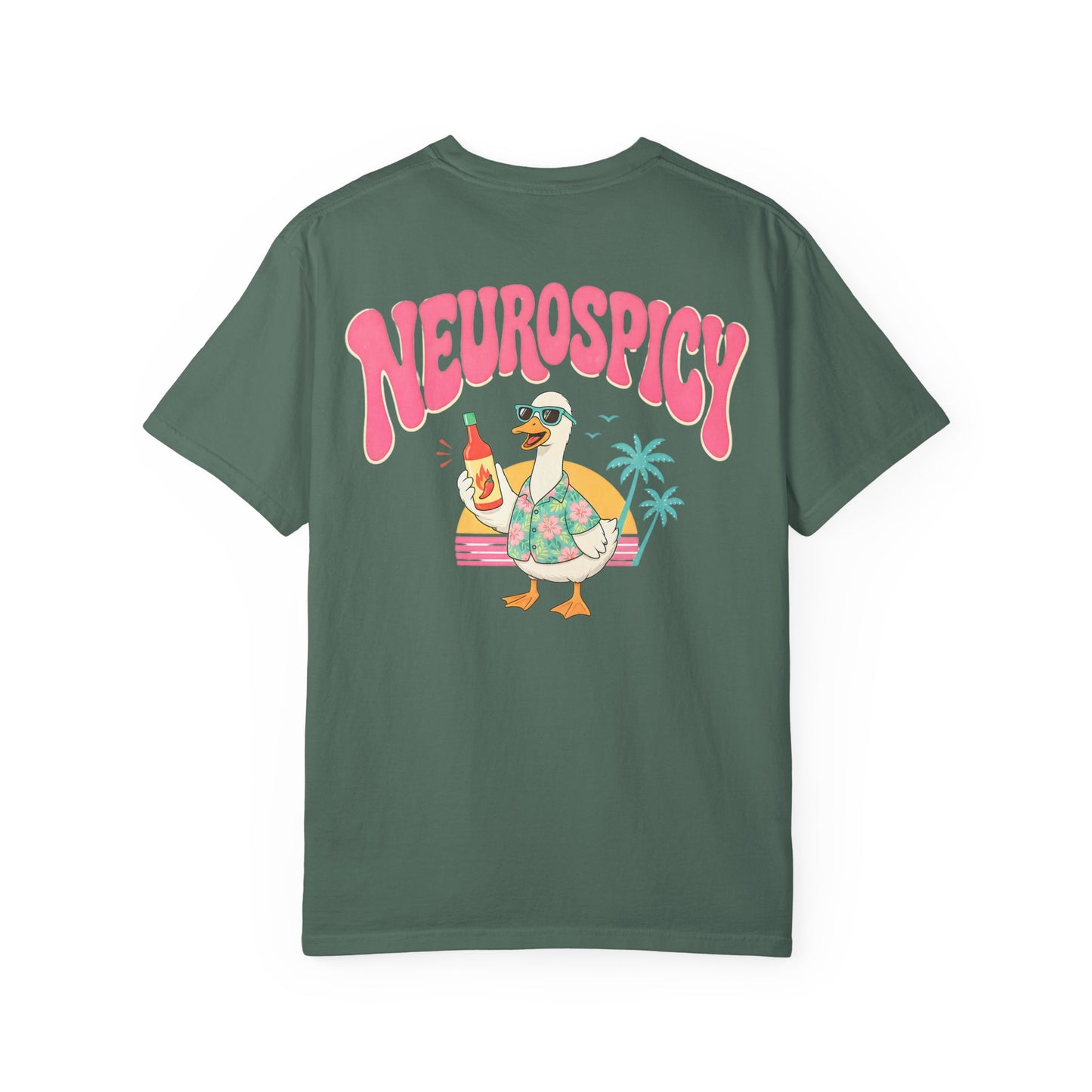 Neurospicy Silly Goose Tee — Retro Beach Graphic T-Shirt