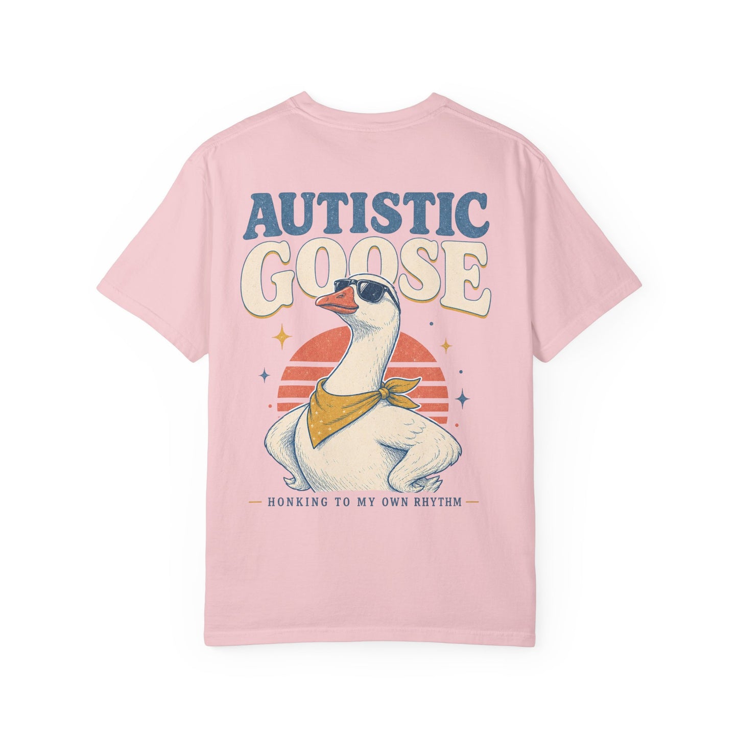 Autistic Silly Goose T-Shirt —BACK PRINT- Retro Silly Goose Design, “Working to My Own Rhythm” Autism Pride Tee