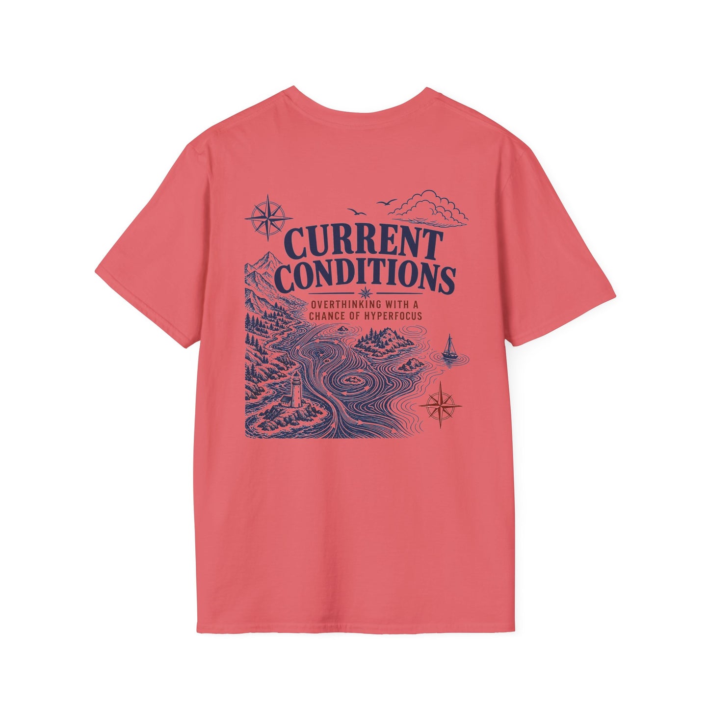 "Current Conditions" Nautical Lighthouse Compass Graphic T-Shirt