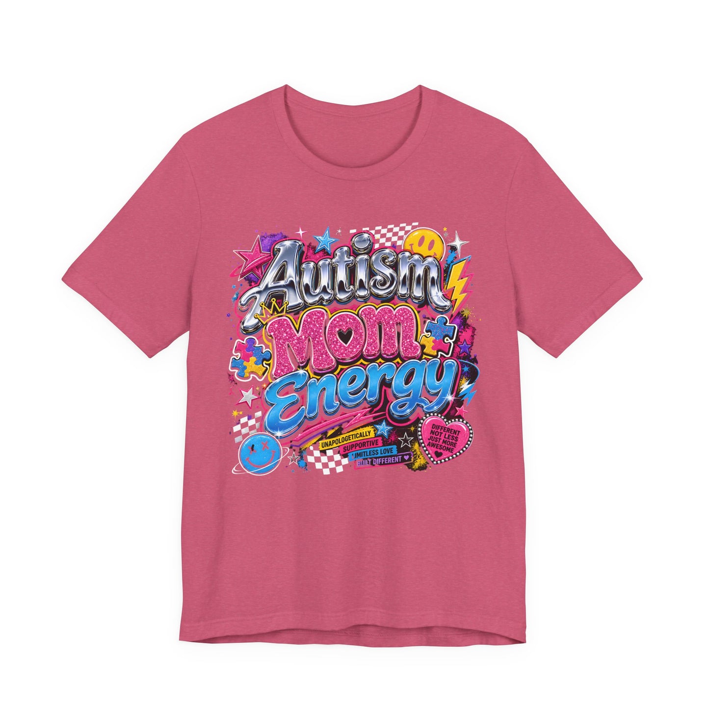Autism Mom Energy T-Shirt — Colorful Supportive Graphic Tee for Autism Awareness image