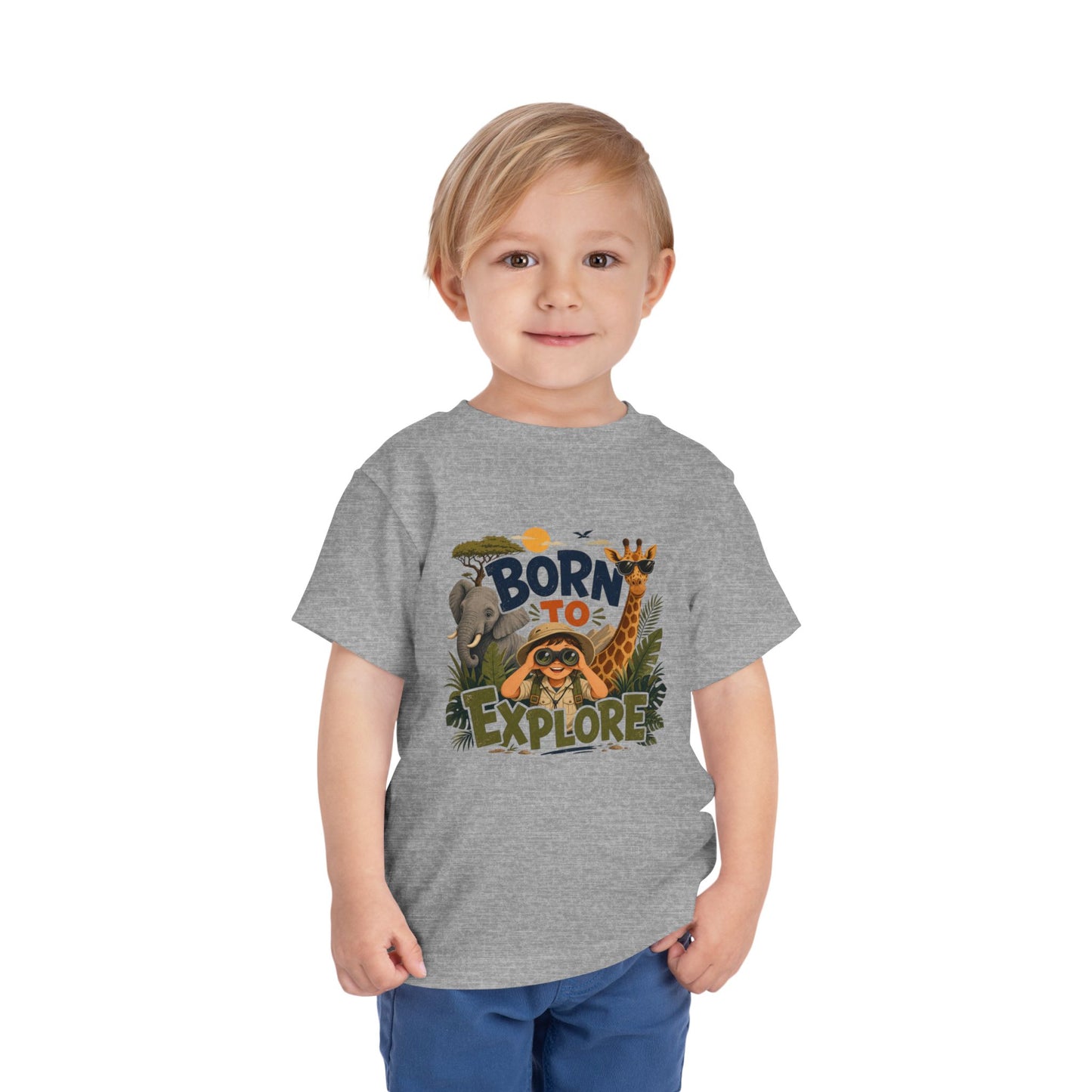 Born to Explore Toddler Tee — Jungle Safari Graphic Shirt