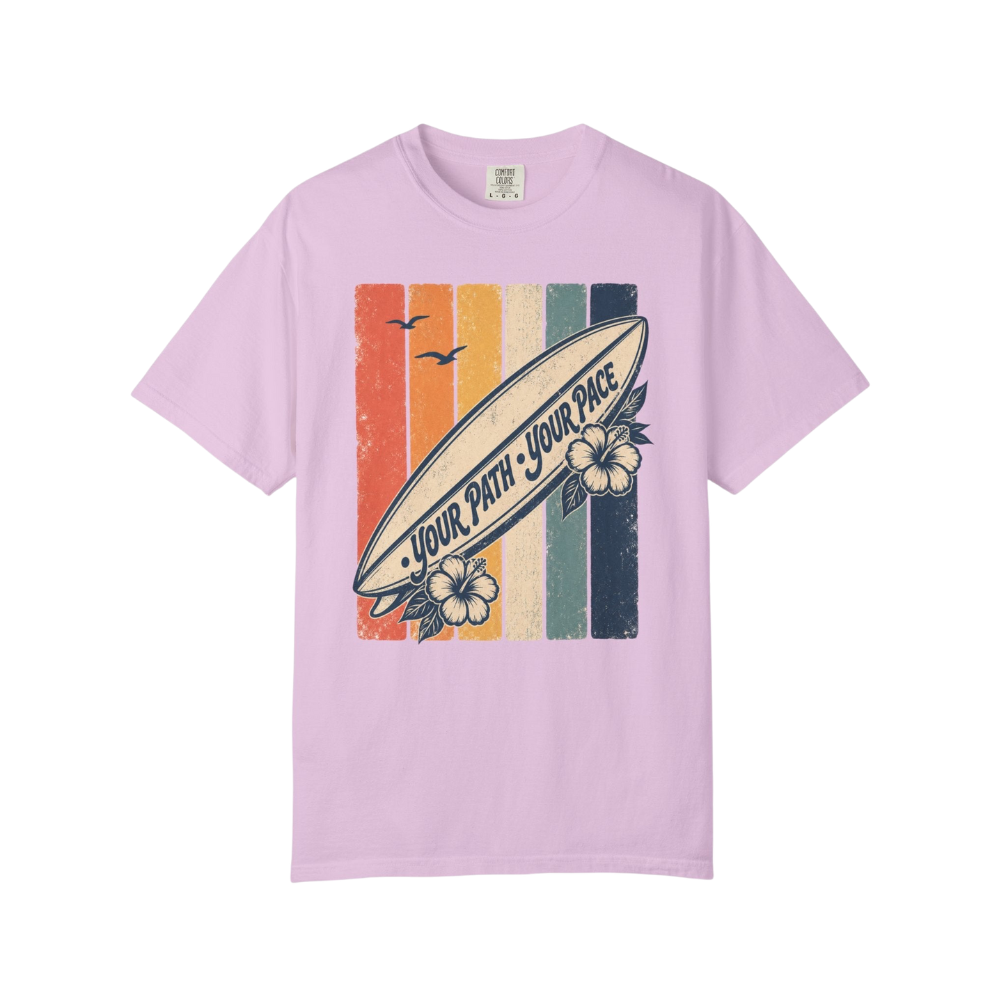 Surf Vintage Tee — “Your Path, Your Pace” Retro Beach T-Shirt