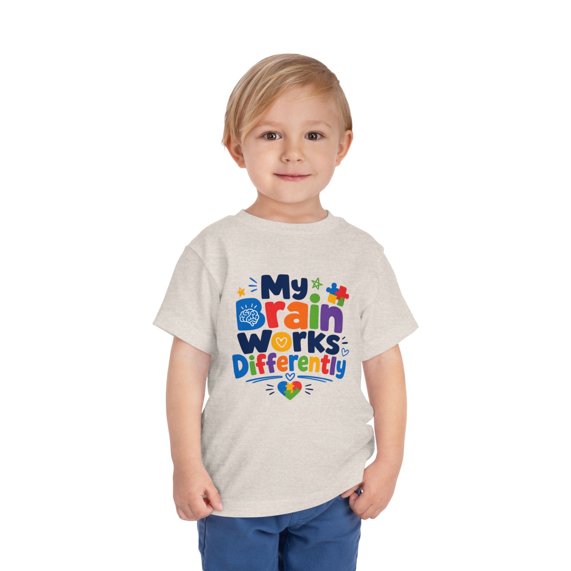 Toddler Tee — "My Brain Works Differently" Autism Awareness Kids Shirt image 13