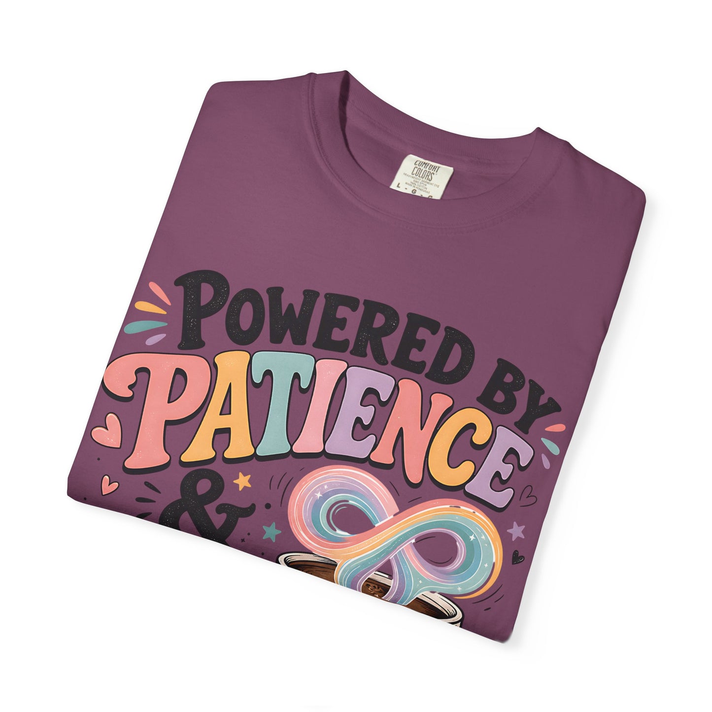 Autism Mom T-Shirt — "Powered by Patience &amp; Coffee" Graphic Tee image 50