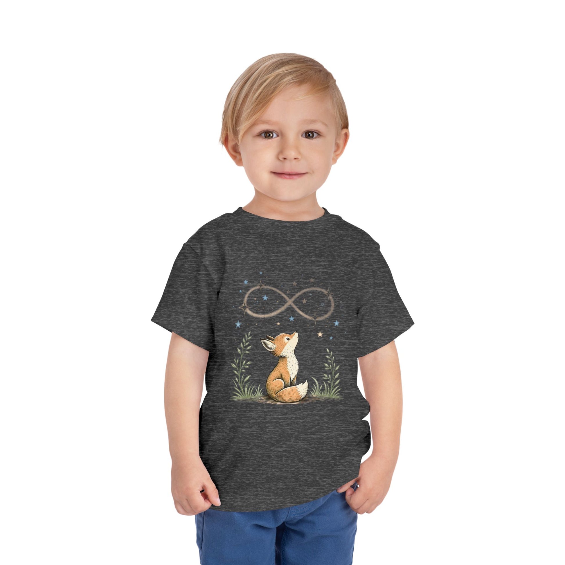 Toddler Tee — Little Fox Gazing at Stars Infinity Design image 22