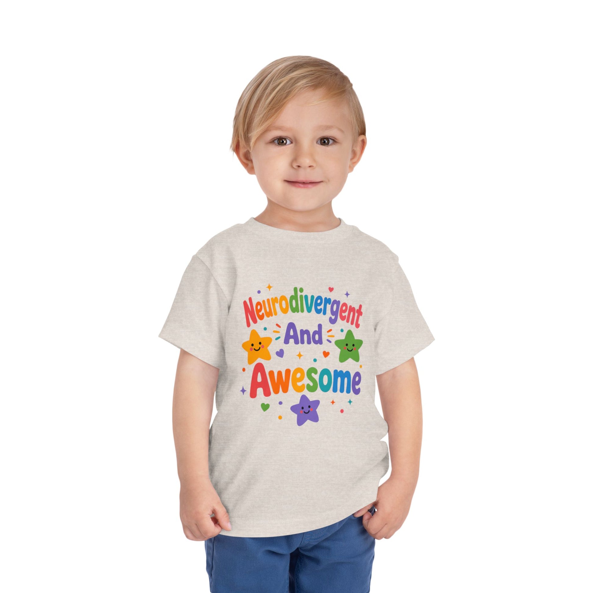 Neurodivergent and Awesome Toddler Tee — Colorful Pride Kids Shirt image 10
