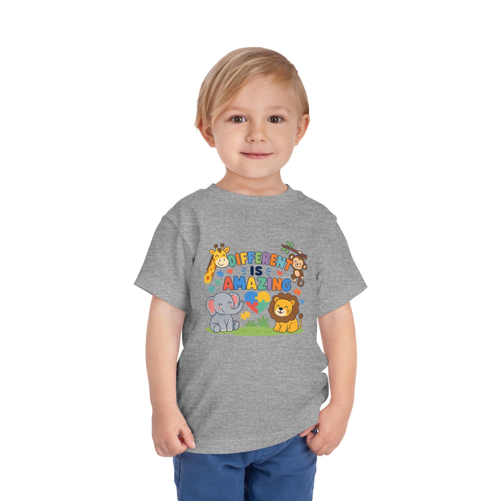 Toddler Tee — "Different Is Amazing" Jungle Animals Graphic image 19