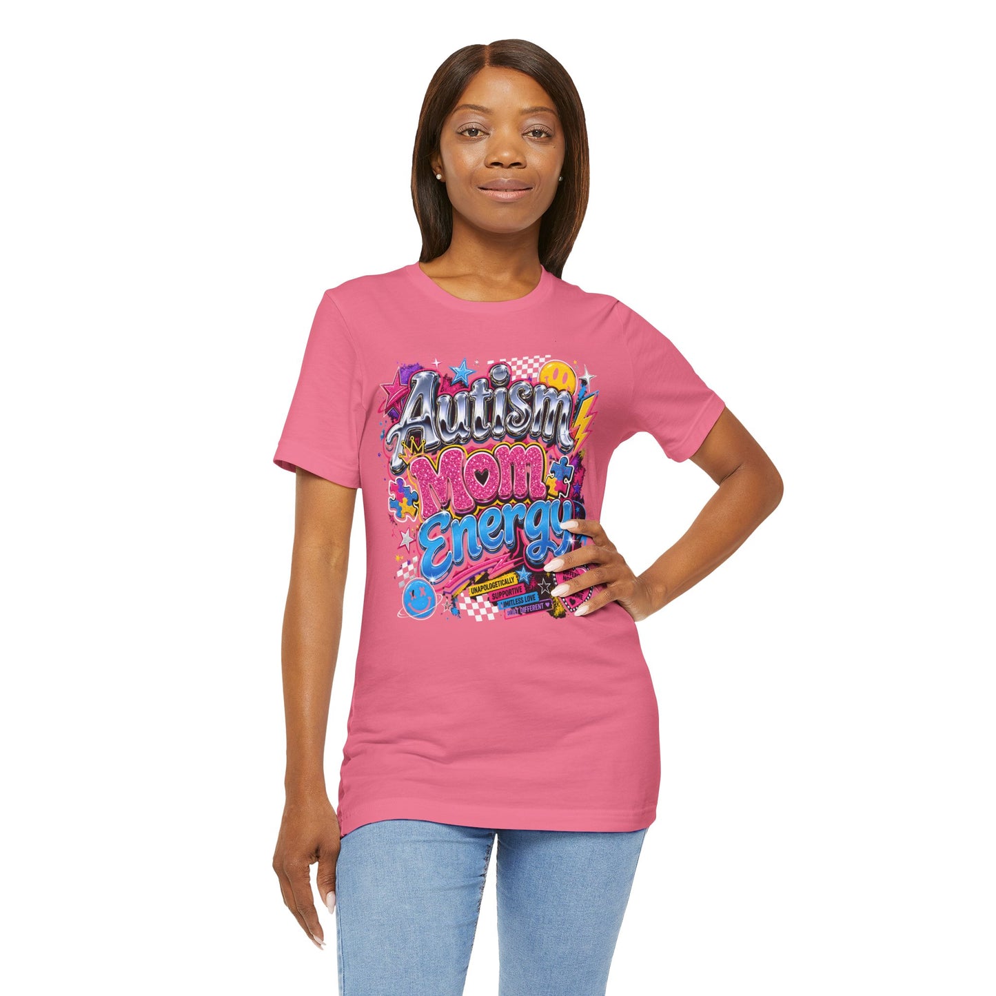 Autism Mom Energy T-Shirt — Colorful Supportive Graphic Tee for Autism Awareness image 29
