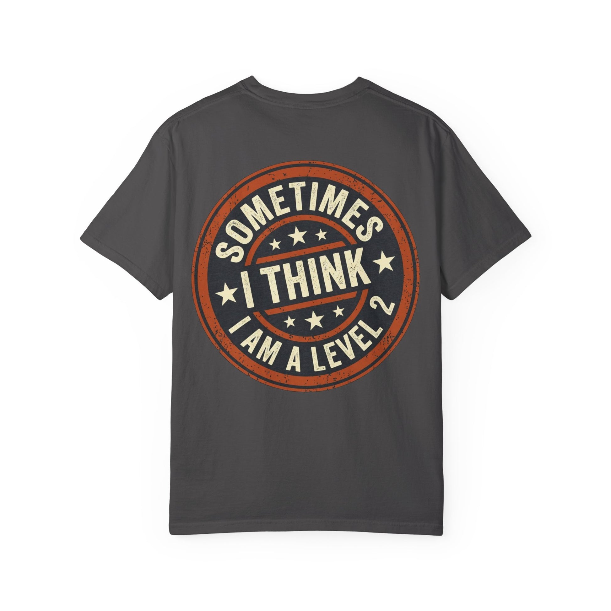 Sometimes I think I Am A Level 2 Tee Shirt -PRINT ON BACK- Comical T-Shirt -ASD Levels image