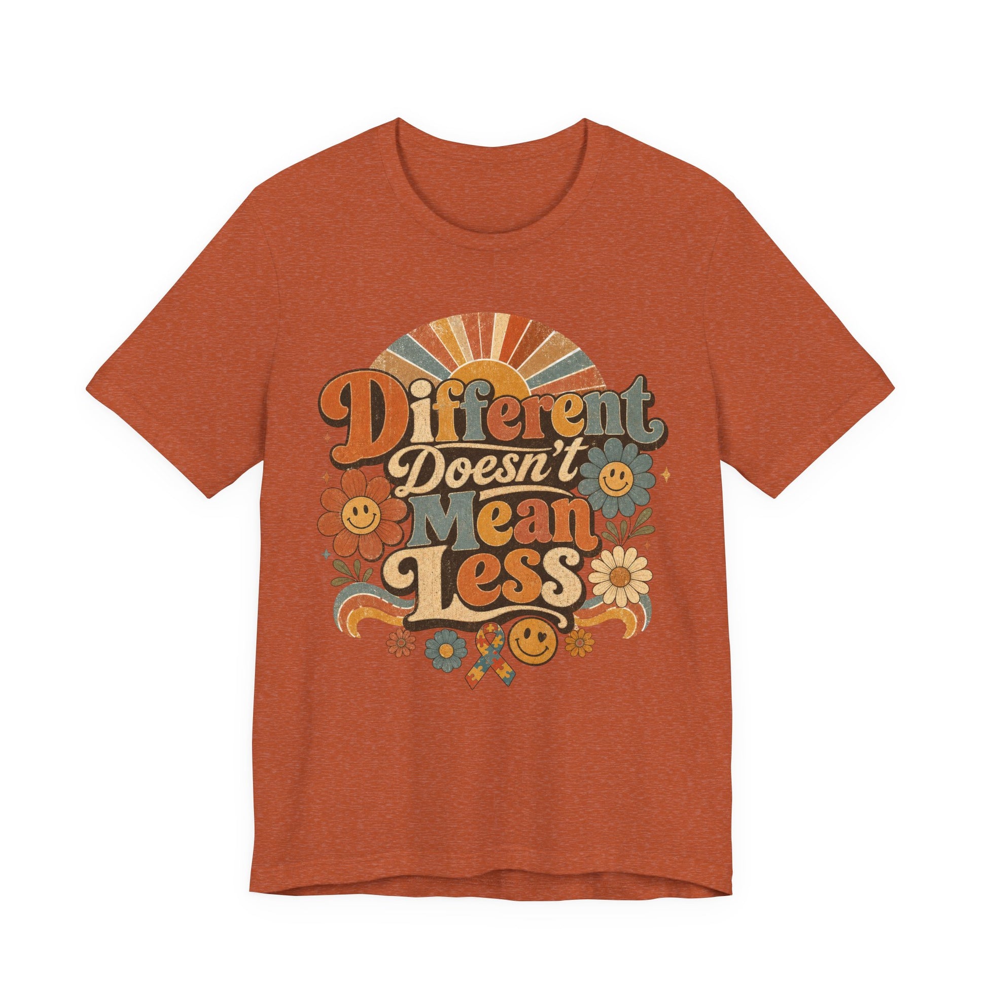 Different Doesn't Mean Less Retro Graphic Tee image