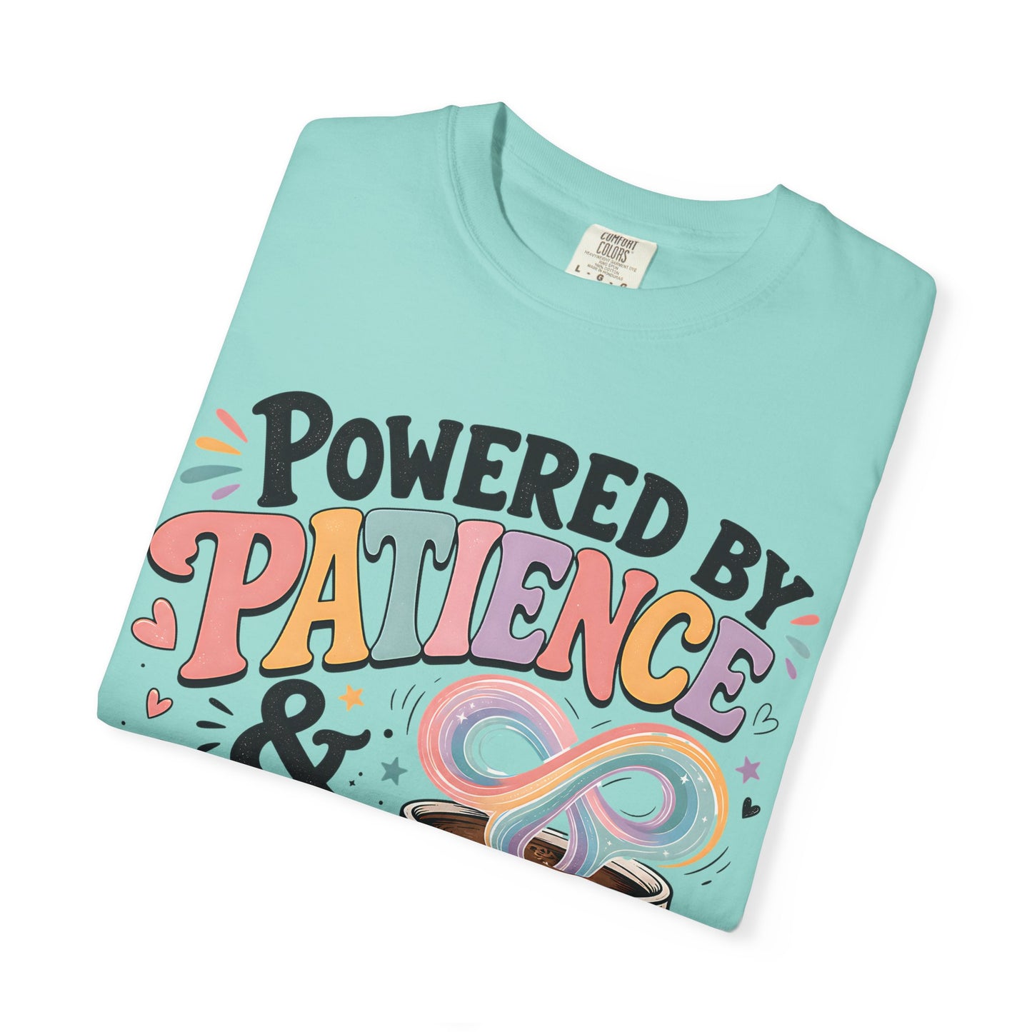 Autism Mom T-Shirt — "Powered by Patience &amp; Coffee" Graphic Tee image 26
