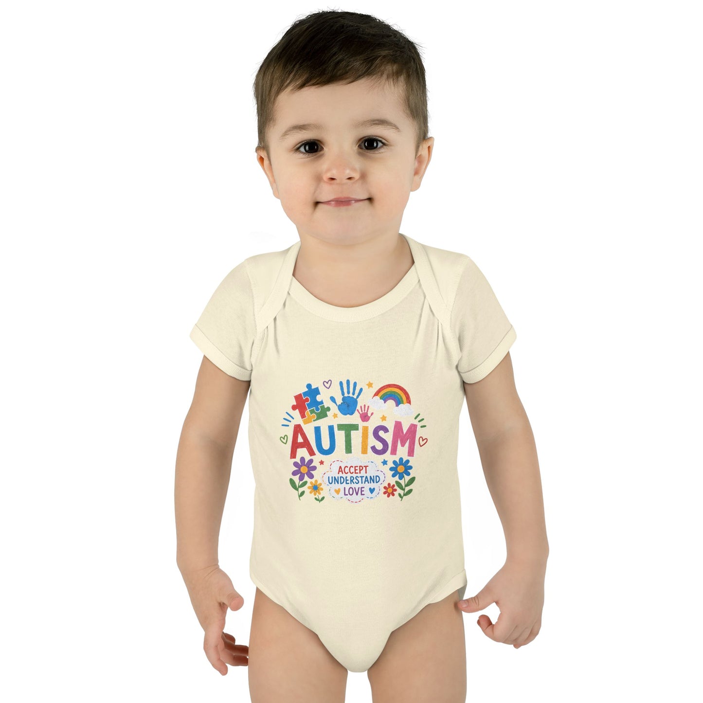 Autism Awareness Infant Bodysuit — 'Accept Understand Love' Colorful Design image 14