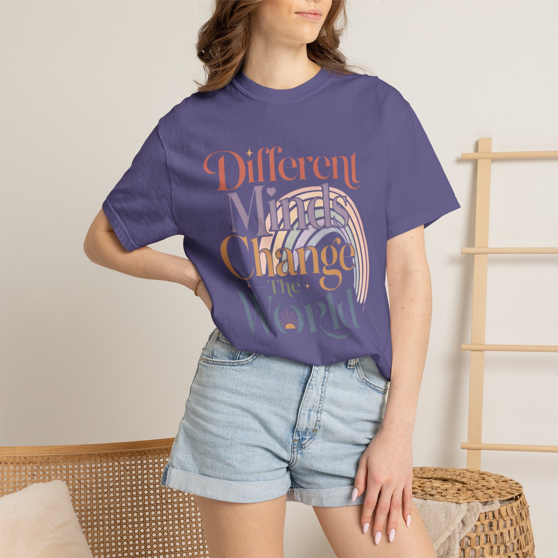 Different Minds Change the World T-Shirt — Inspirational Retro Typography Tee image 17