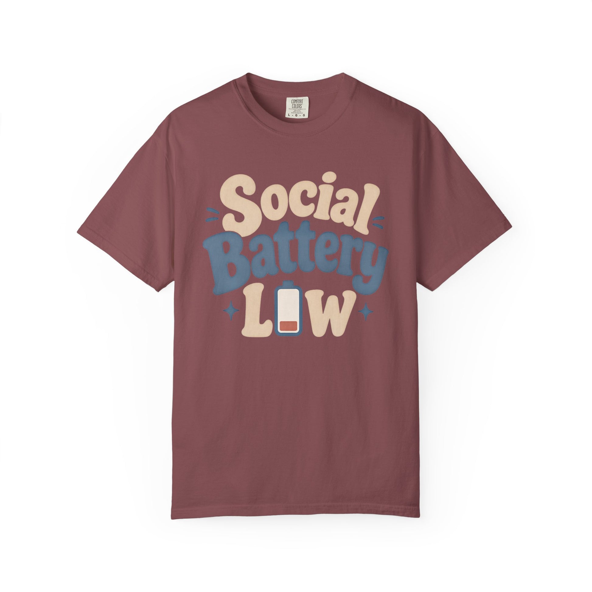 Social Battery Low T-Shirt — Funny Introvert Graphic Tee image