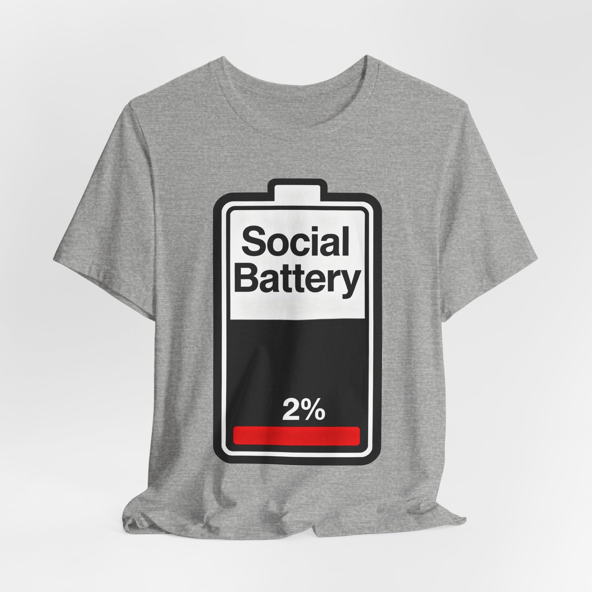Social Battery 2% T-Shirt — Funny Introvert Low Energy Tee image 35