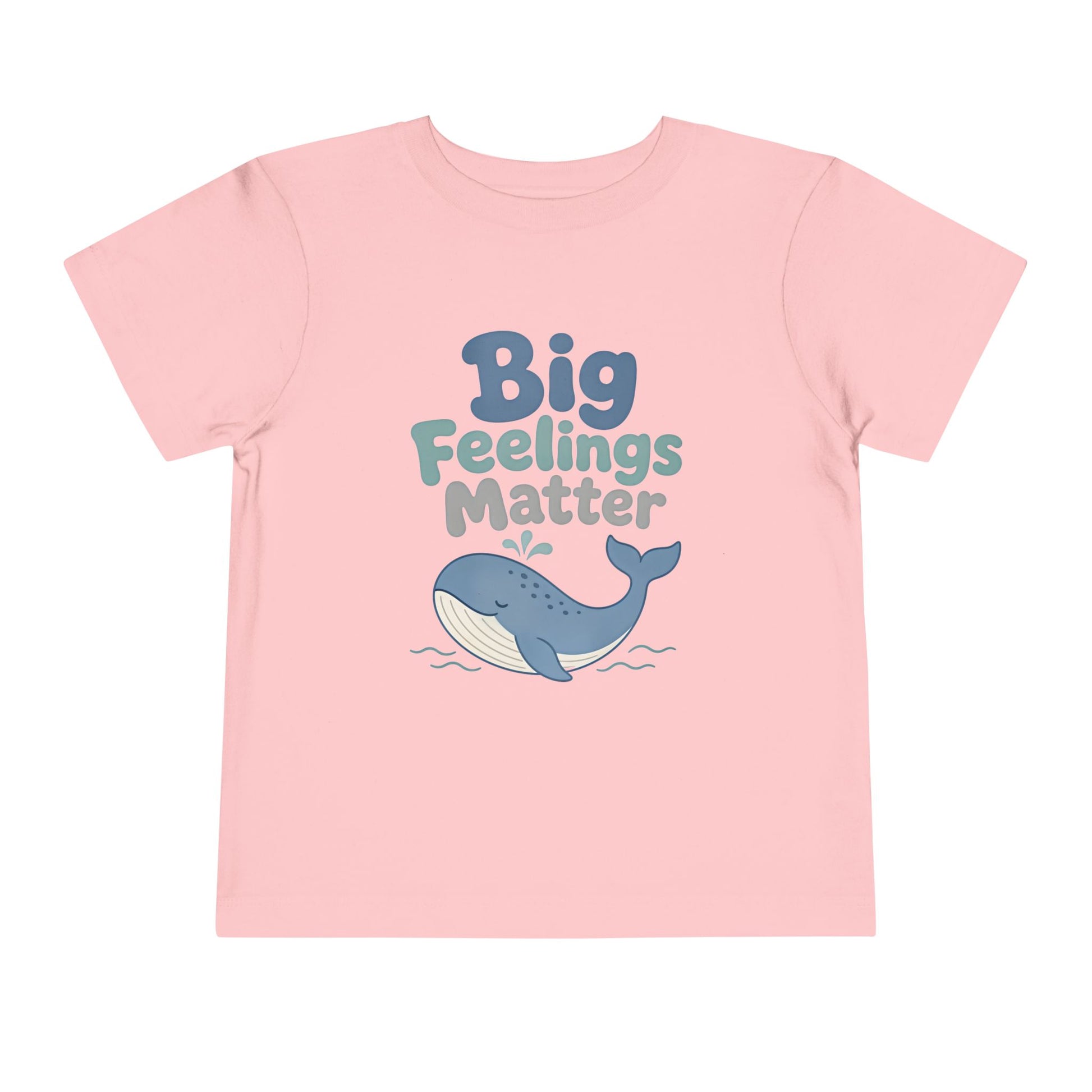Big Feelings Matter Toddler Tee — Cute Whale Emotional Support Shirt - Pink, 2T image