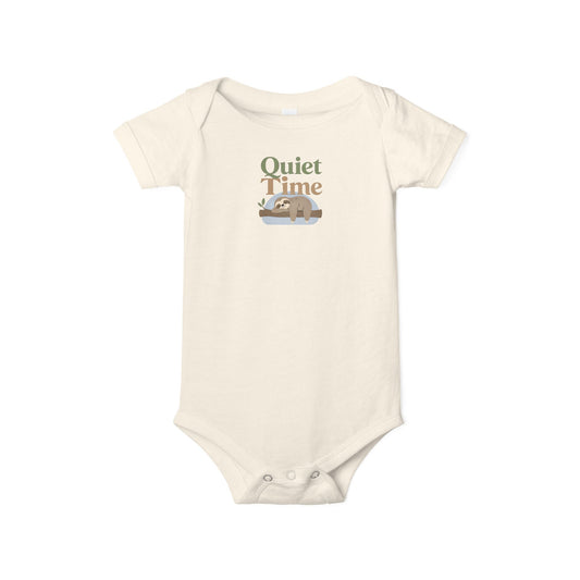 Quiet Time Infant Onesie – Cute Sleeping Sloth Baby Bodysuit image 0