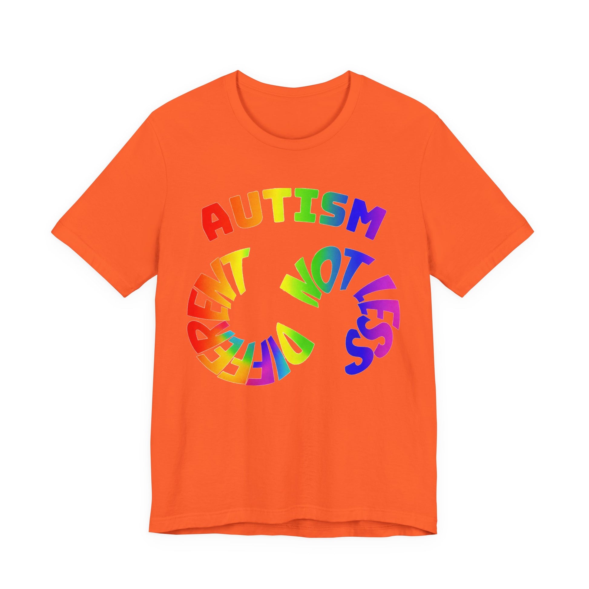 Autism Awareness T-Shirt — "Different Not Less" Rainbow Tee image