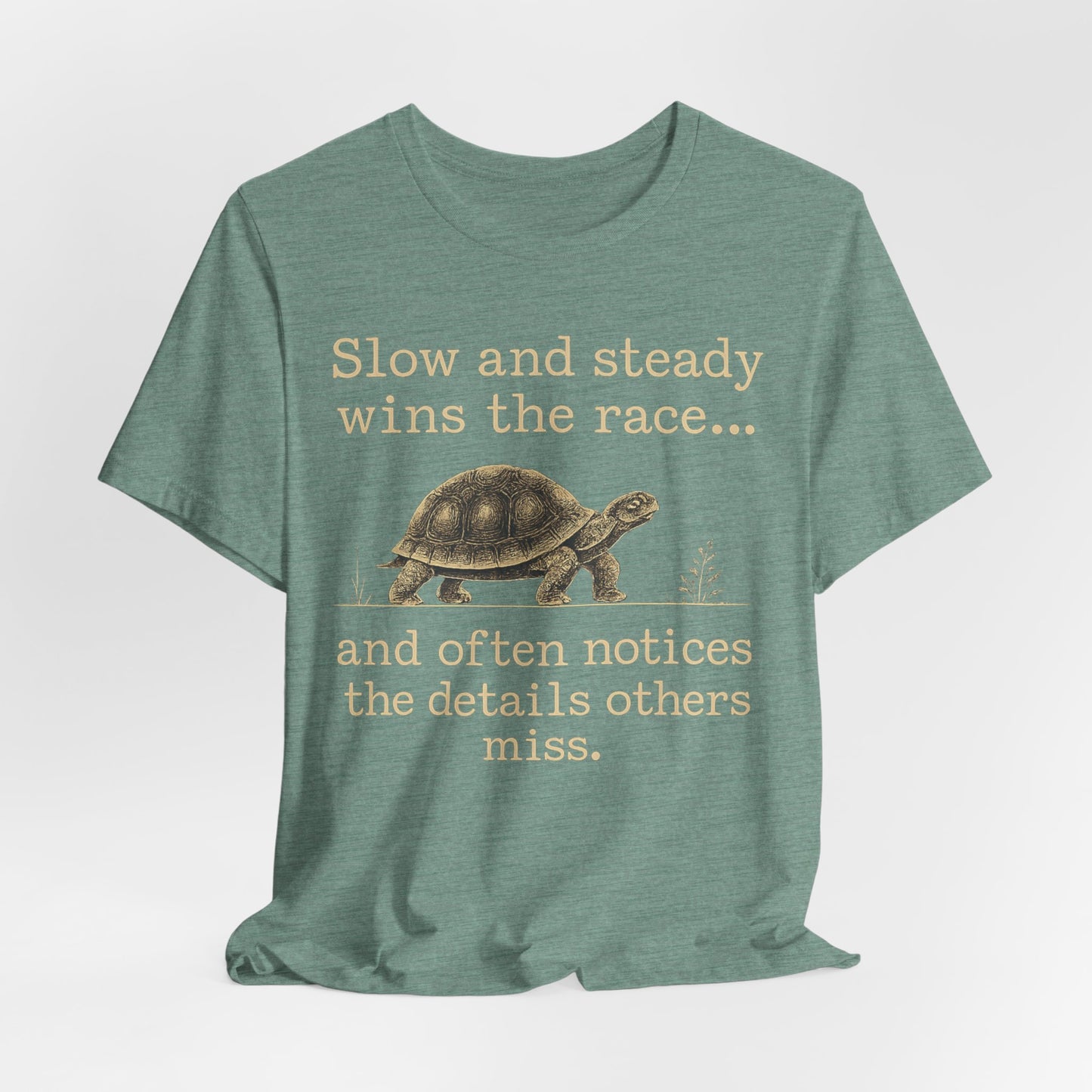 Slow and Steady Wins the Race T-Shirt — Detail-Oriented Turtle Graphic Tee image 19