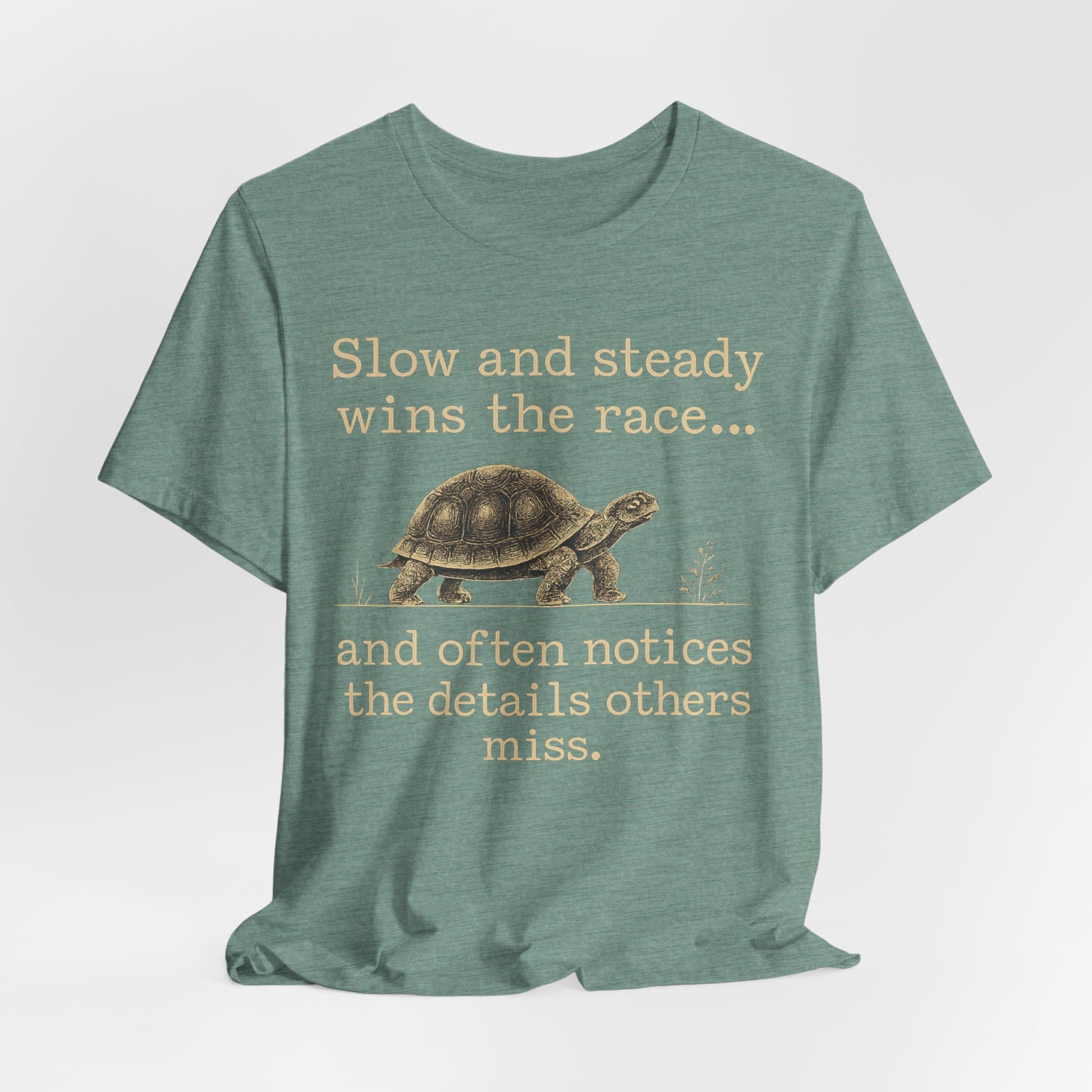 Slow and Steady Wins the Race T-Shirt — Detail-Oriented Turtle Graphic Tee image 19
