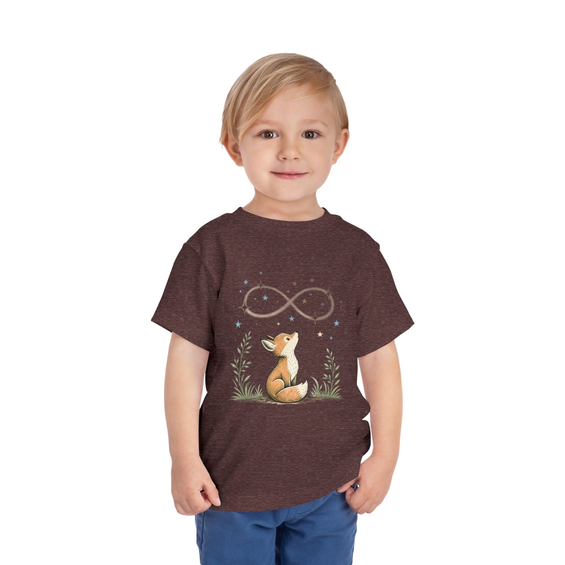 Toddler Tee — Little Fox Gazing at Stars Infinity Design image 26