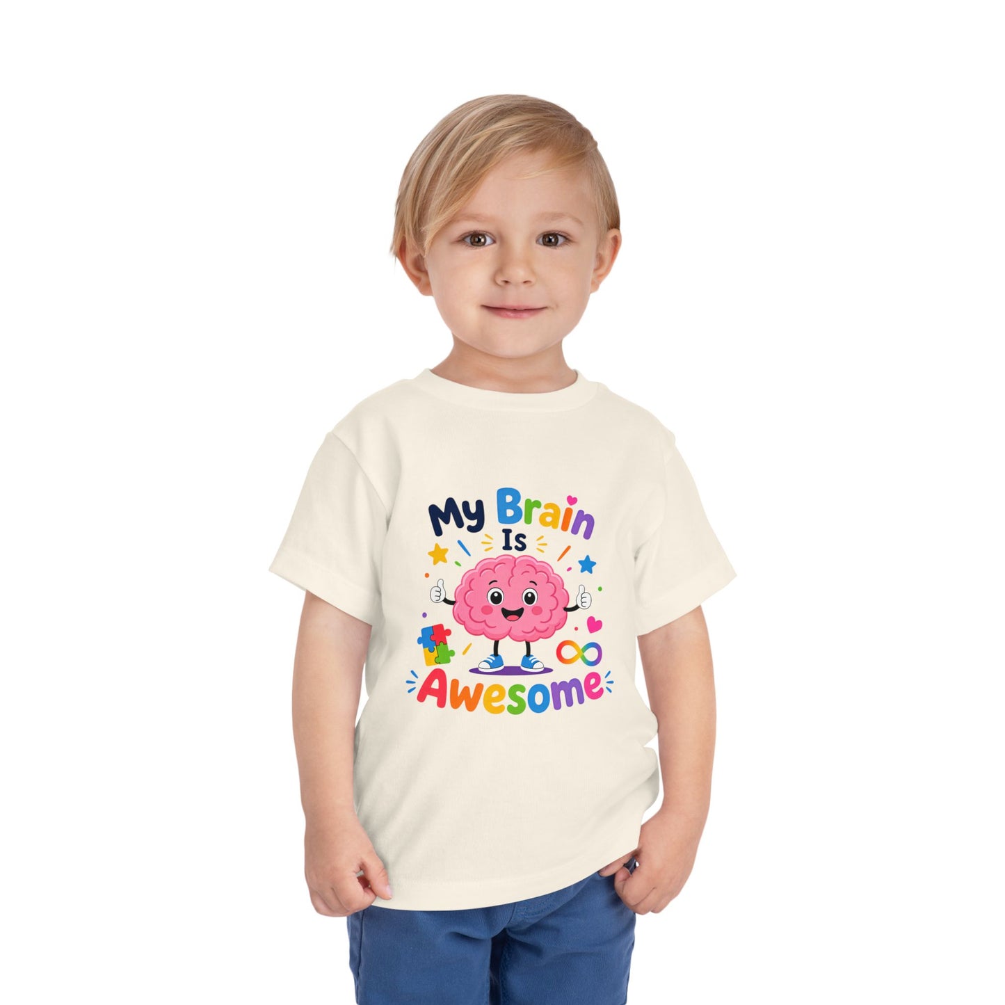 Toddler Tee — "My Brain Is Awesome" Cute Brain Graphic Kids T‑Shirt image 4