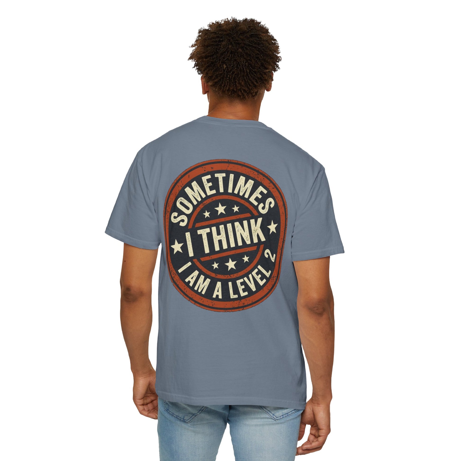 Sometimes I think I Am A Level 2 Tee Shirt -PRINT ON BACK- Comical T-Shirt -ASD Levels image 34