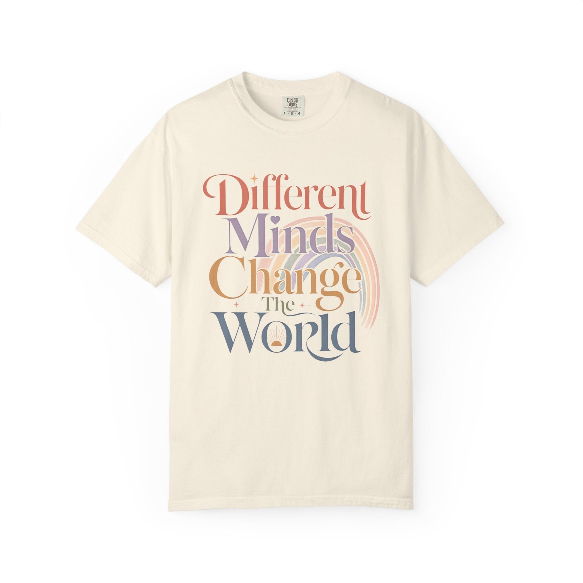 Different Minds Change the World T-Shirt — Inspirational Retro Typography Tee image