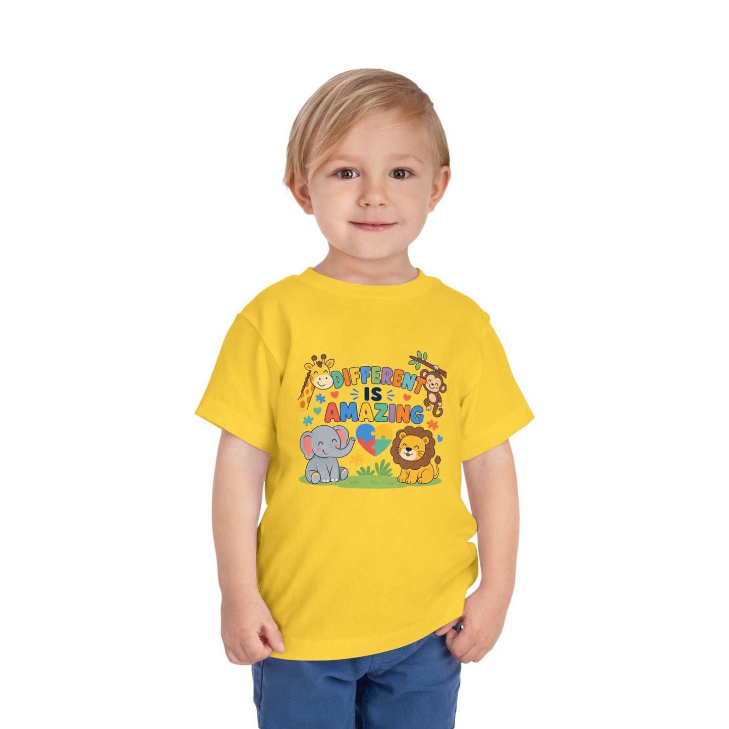 Toddler Tee — "Different Is Amazing" Jungle Animals Graphic image 16