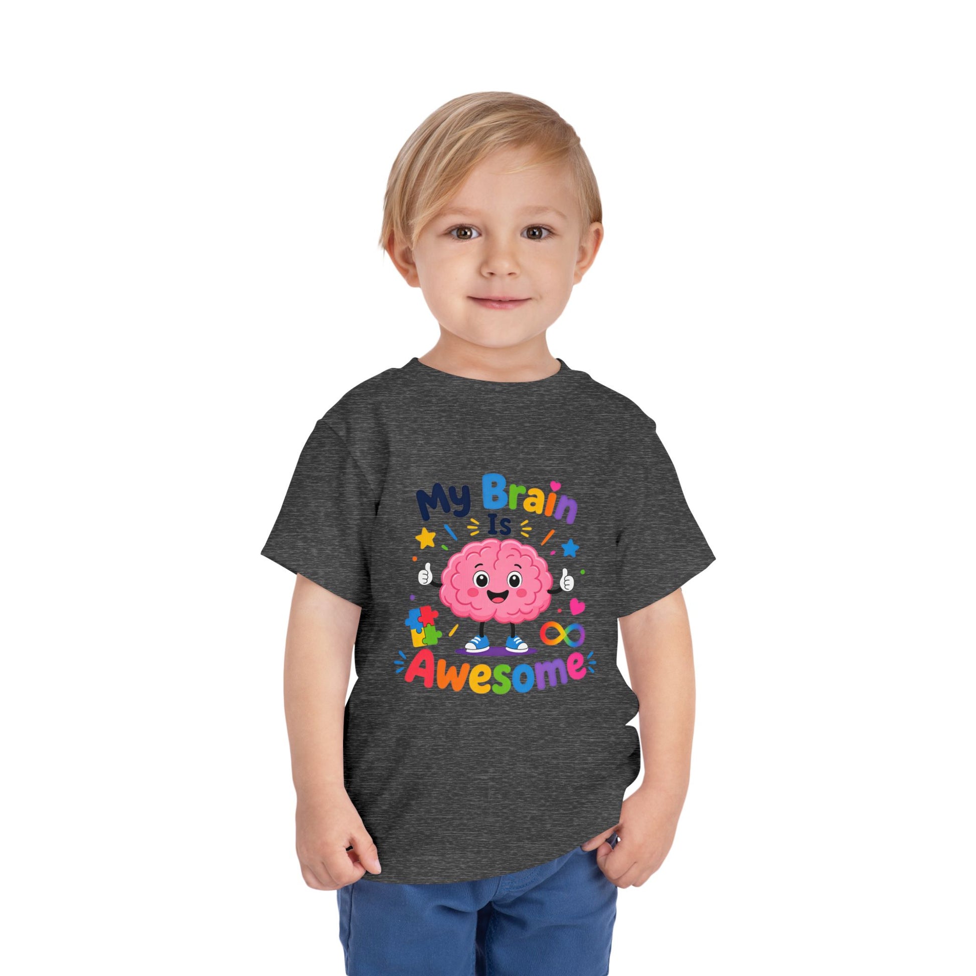 Toddler Tee — "My Brain Is Awesome" Cute Brain Graphic Kids T‑Shirt image 28