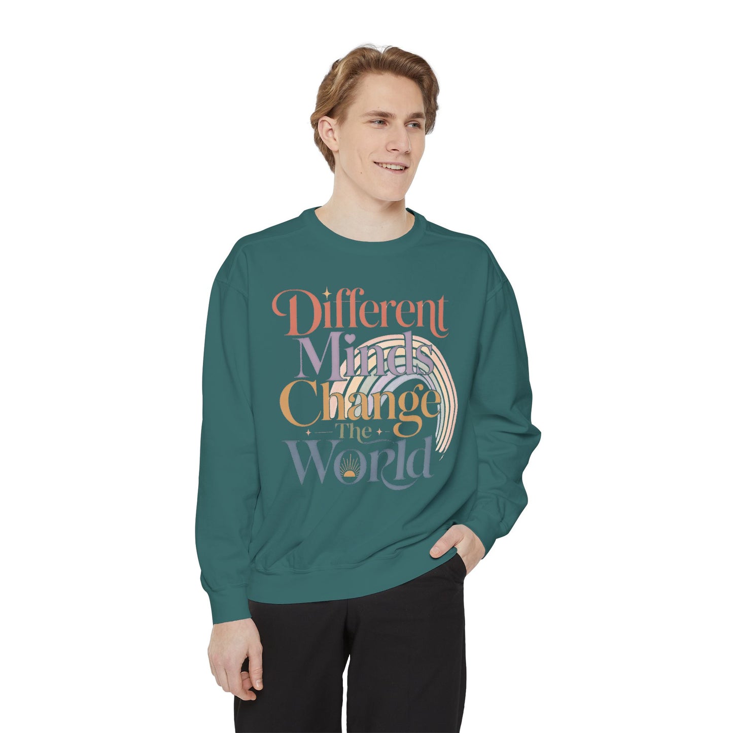Different Minds Change the World Sweatshirt — Inspirational Graphic Sweatshirt image 10