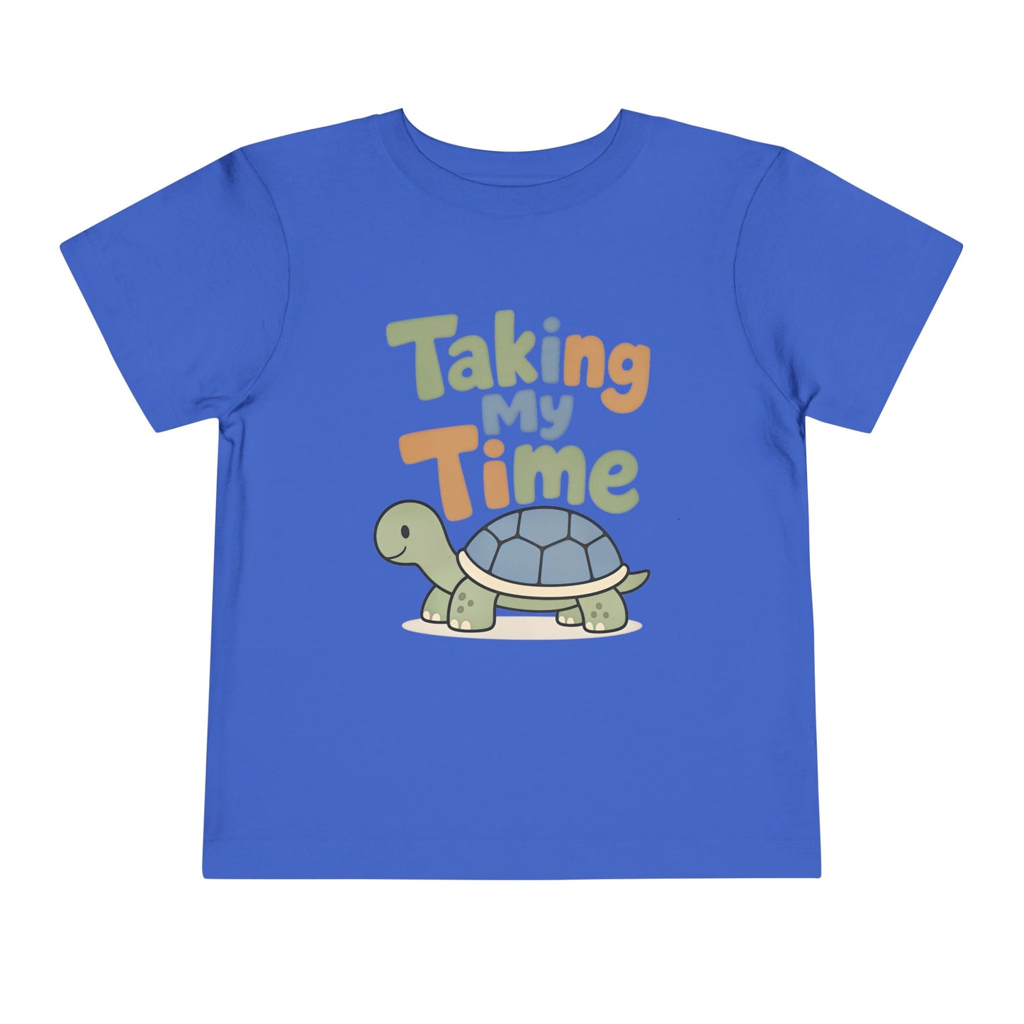 Toddler Tee — "Taking My Time" Turtle Cute Slow and Steady Kids Shirt - True Royal, 5T image