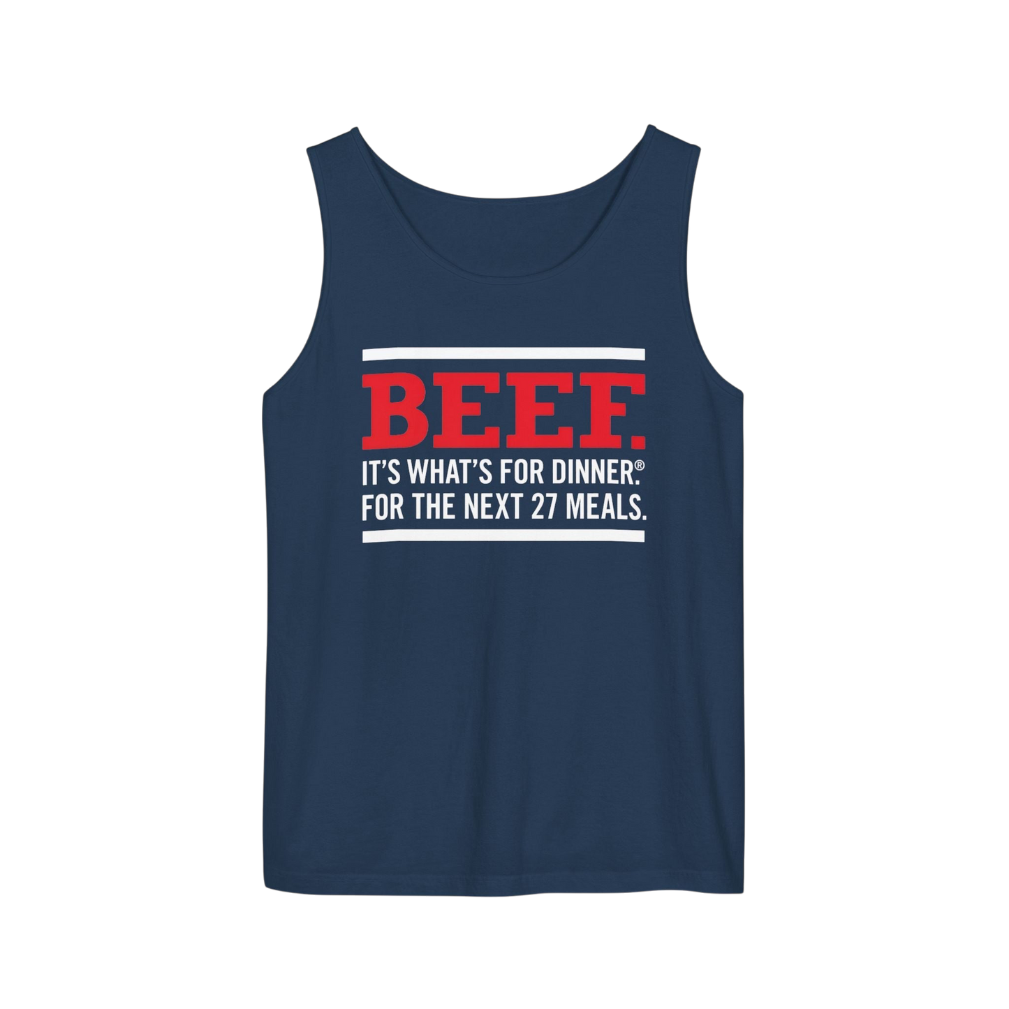 Beef: It’s What’s For Dinner — Funny Graphic Tank Top  for Autistic people seeking routine - UNISEX image 12
