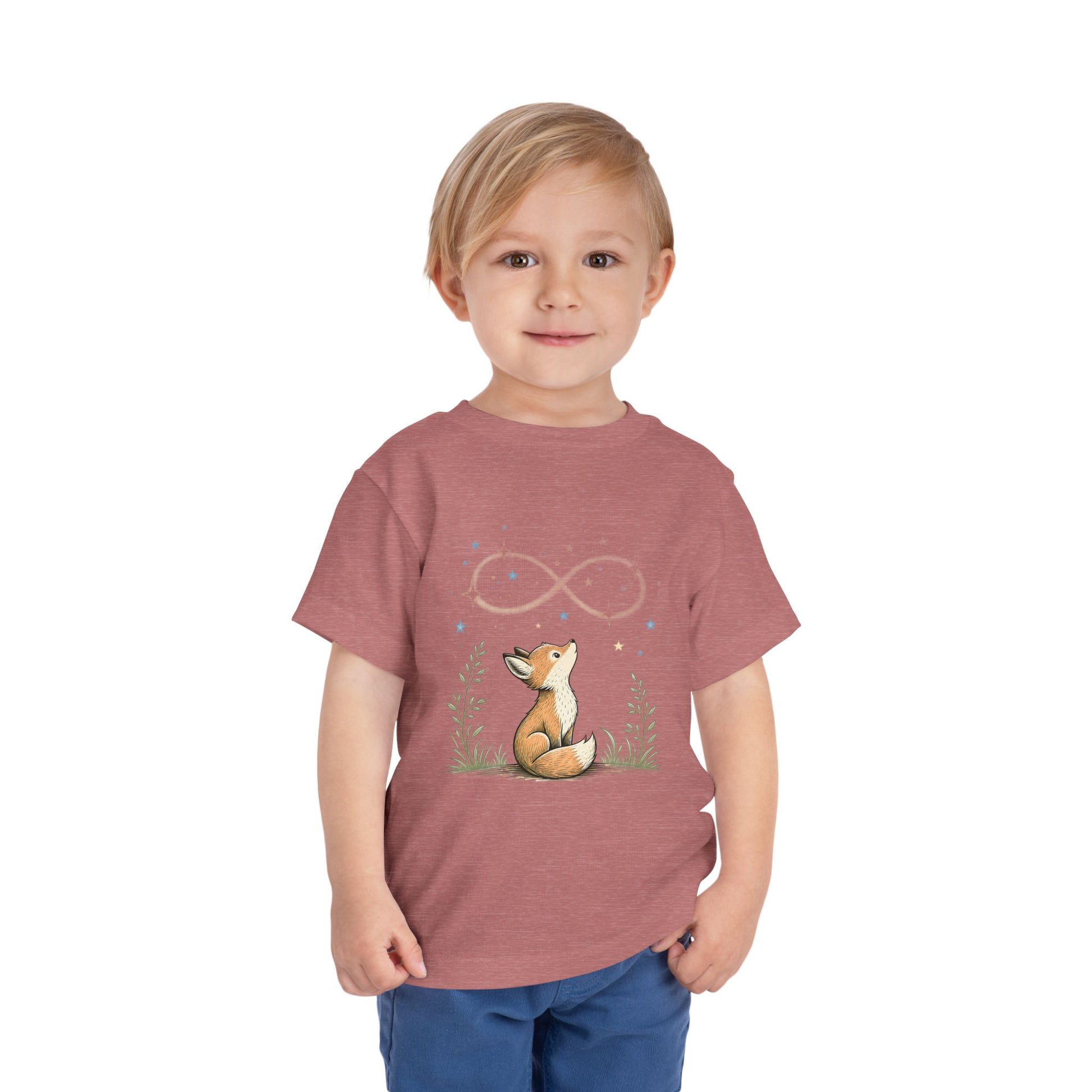 Toddler Tee — Little Fox Gazing at Stars Infinity Design image 10