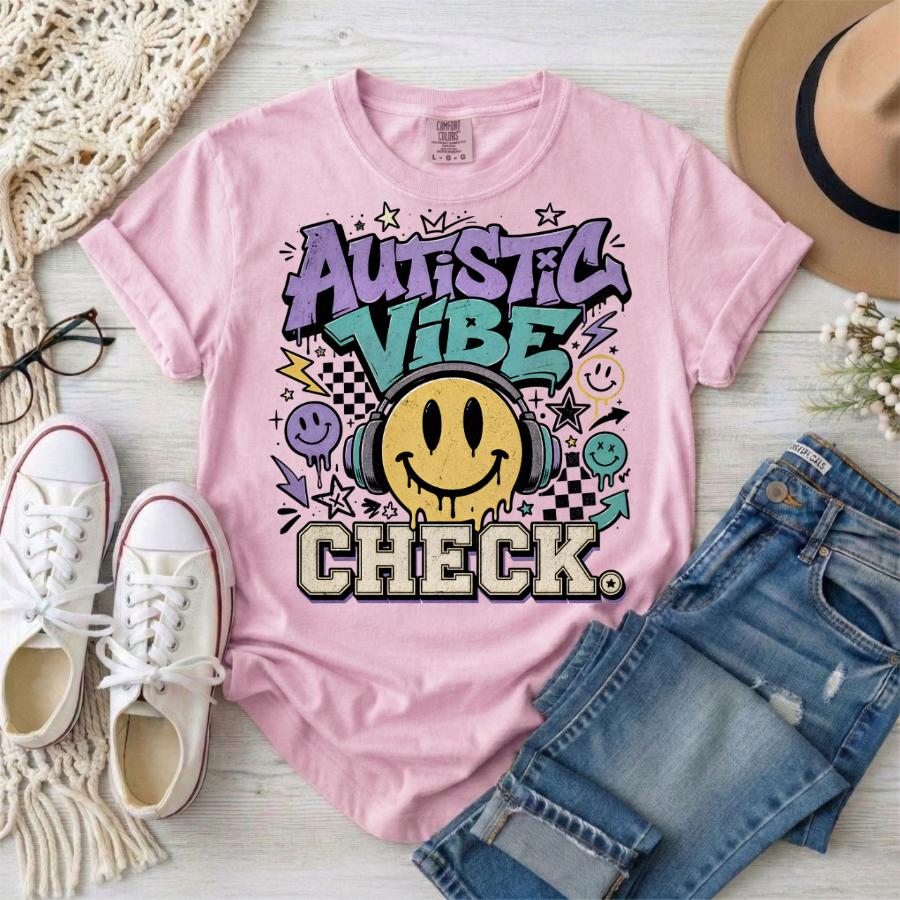 Autistic Vibe Check Graffiti Style T-Shirt